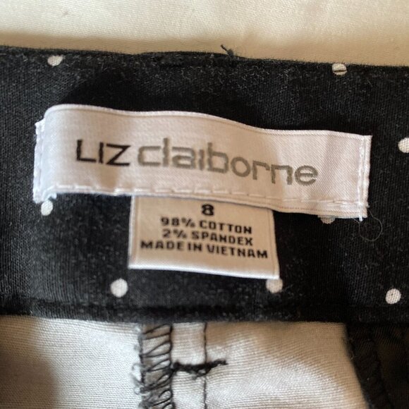 Liz Claiborne Black w White Polka Dots Emma Stretchy Capris - Picture 3 of 6